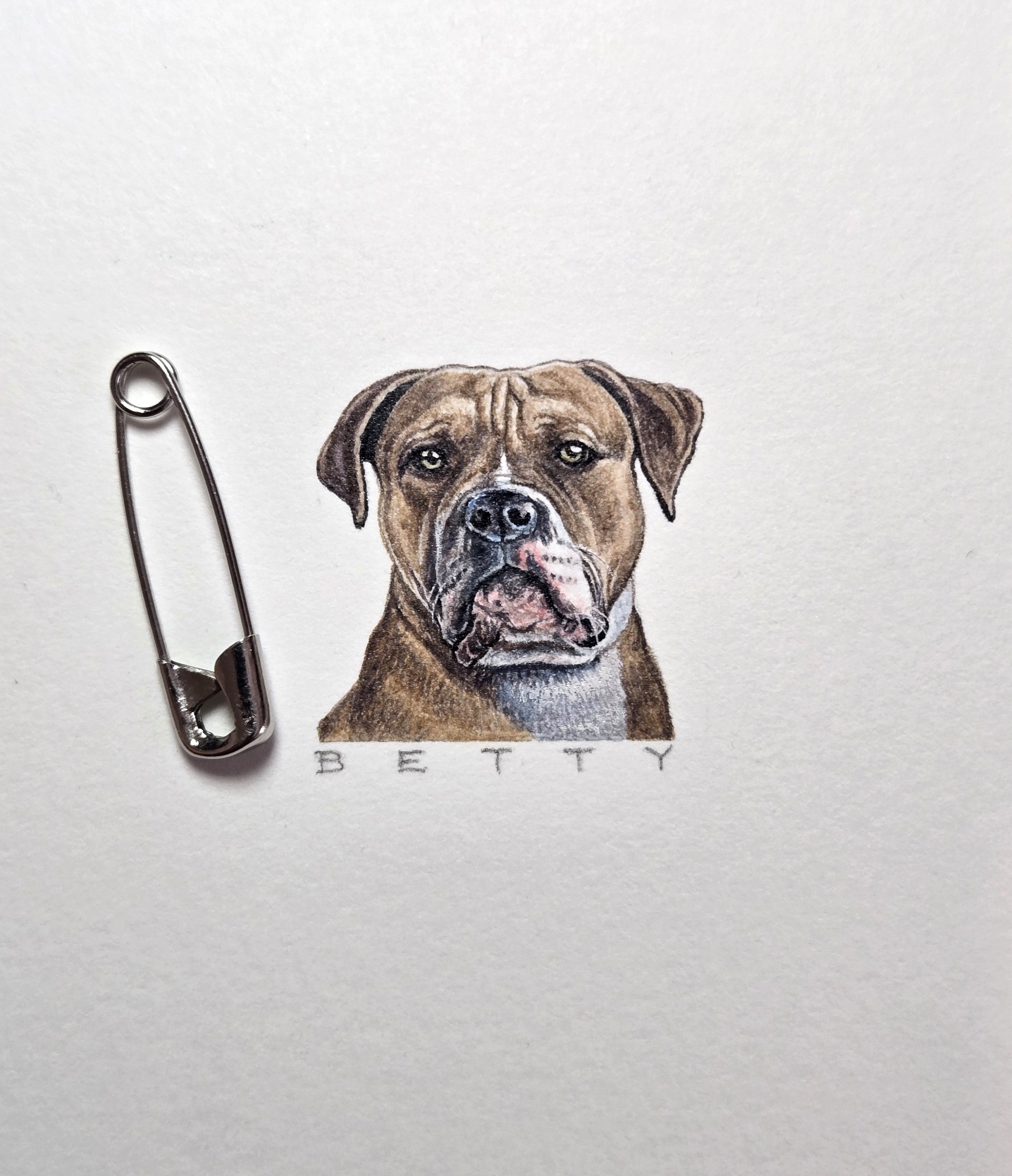 1 inch by 1 inch original watercolor portrait painting of your pet